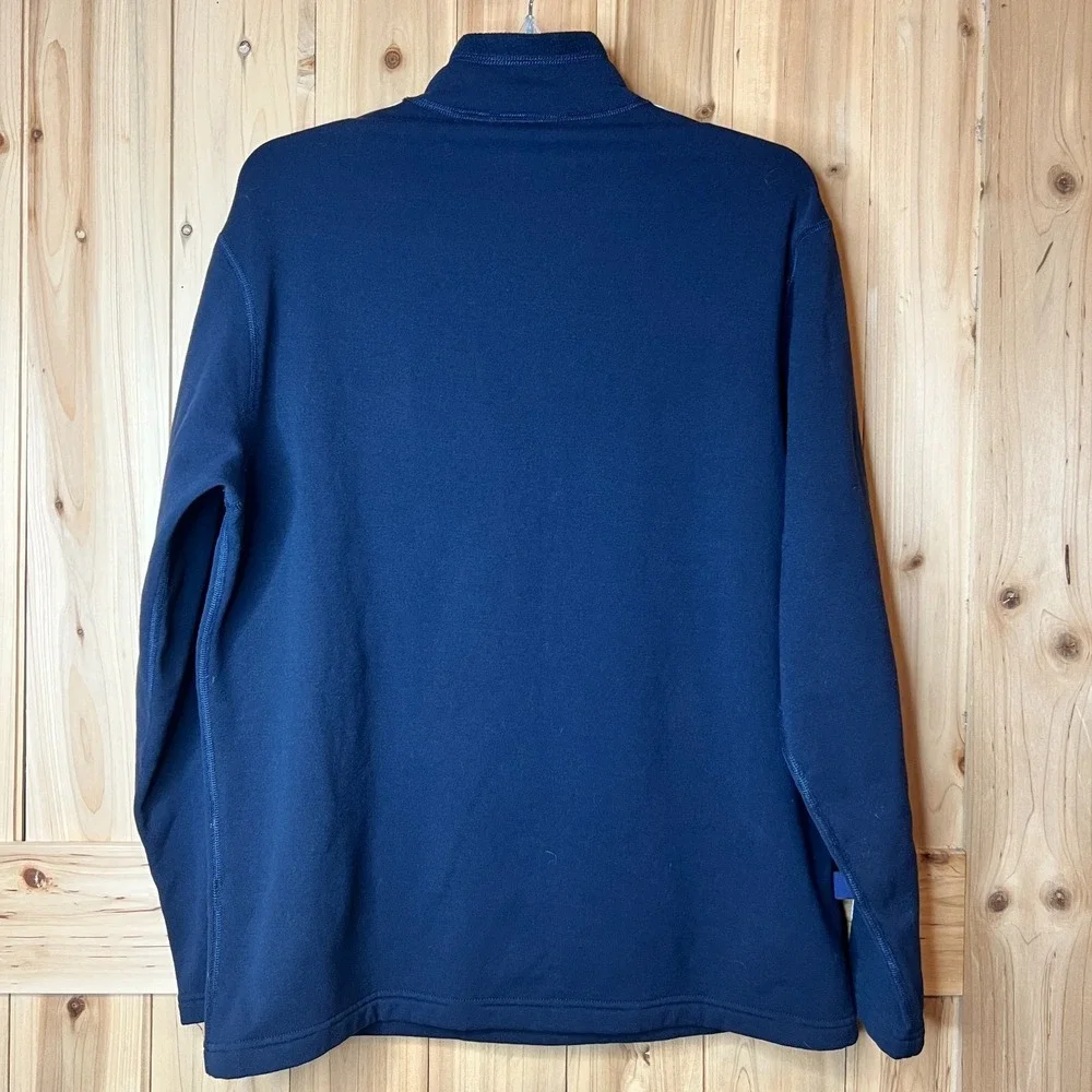 Polo Sport Ralph Lauren Navy Blue Quarter Zip Pullover Sweater USA L Stripe Trim